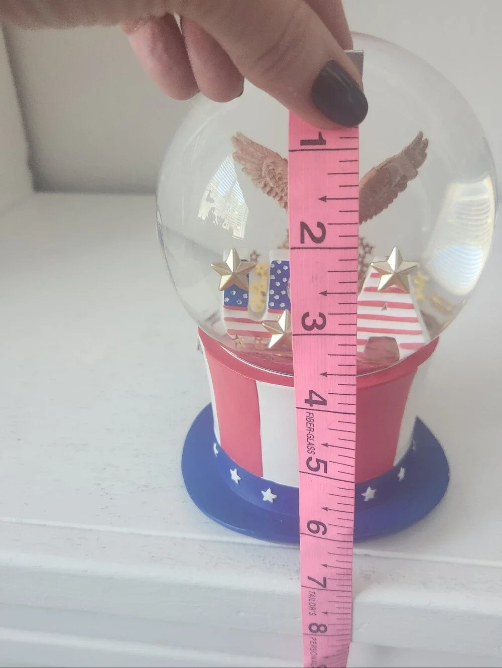 Patriotic Eagle Snow Globe Party Decoration - Red, White & Blue USA